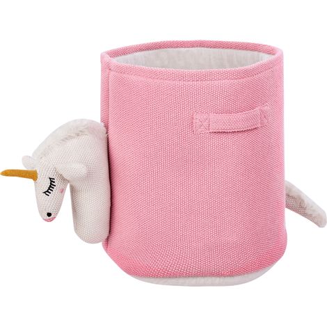 Cesta de almacenamiento para juguetes de algodón unicornio accesorio de habitación infantil de punto Rosa Narroti