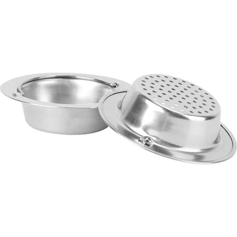 Filtre D'évier en Acier Inoxydable 2pcs pour Évier Cuisine et Salle de Bain, Panier Filtre Pratique Passage D'eau, Accessoire Argenté Solide (1/5)