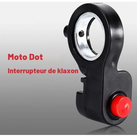 Keenso Interrupteur à Bouton-poussoir, Commutateur de Klaxon de Guidon de Moto 7/8 '' 22mm (1/5)