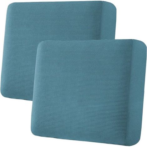 Fodera altamente elastica per cuscino di seduta sfoderabile (twill jacquard spesso, blu West Lake) Set da 2 (50 cm x 45 cm) (1/5)
