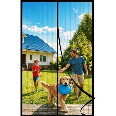 Magnetisches Moskitonetz für Türen und Fenster 85x210CM, Fliegengitter, bohrfreie Magnetvorhänge, magnetische Moskitonetze für Außentüren, Balkone, Wohnmobile und Terrassen (1/5)