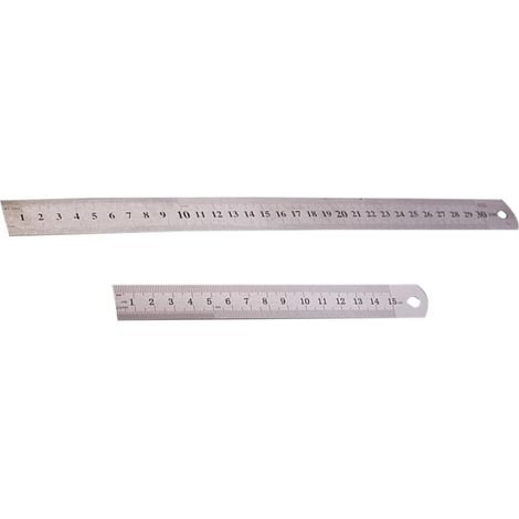 Règle double échelle VILLCASE en acier inoxydable, lot de 2 (1/5)