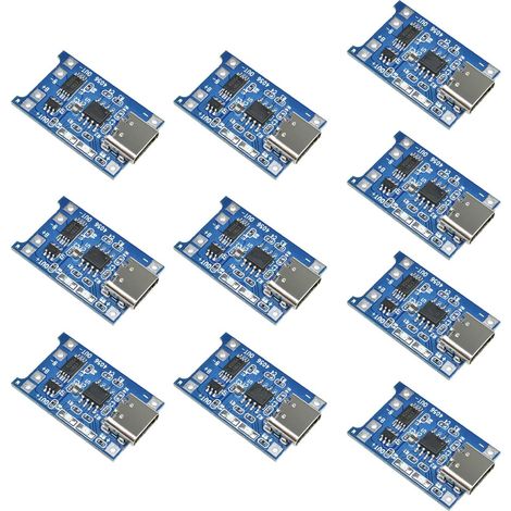 10 Stück TC4056 Typ-C USB-C-Eingangsschnittstelle USB 5 V 1 A 18650 LiIon Lithium-Ladeplatinen-Lademodul mit doppelten Schutzfunktionen