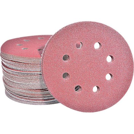 Schleifpapier 125mm Klett 8 Loch 100 Stück 120 Körnung 100x120 Grit (1/5)