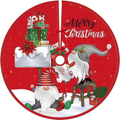 90cm Jupe Sapin De Nol,rouge Couvre Pied Sapin Noel, Arbre De Noel Decoration, Joyeux Nol Jupe D'arbre Tapis Pour Sapin Pour Nol