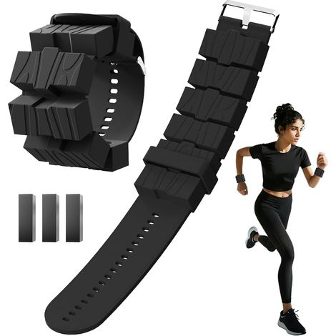 Lot de 2 poids de poignet réglables pour jambes et bras - Poids de cheville de 0,45 kg - Pour yoga, pilates, course, jogging, aérobic et plus encore (1/5)