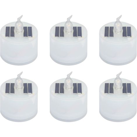 Bougies chauffe-plat solaires d'extérieur, étanches, rechargeables, capteur de lumière intégré, lanterne, décoration de jardin, Camping, maison, 6 pièces