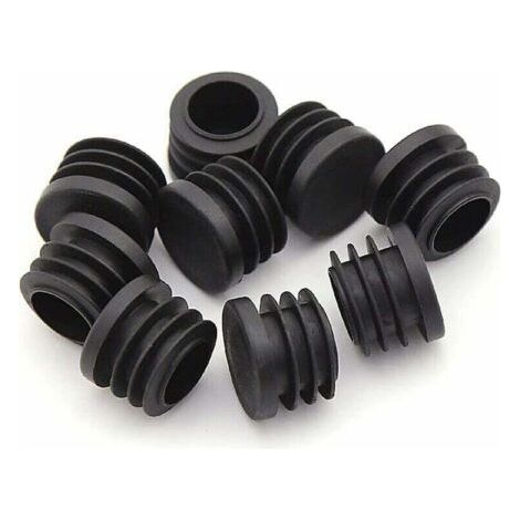 Bouchon Pied de Chaise,Bouchon en Plastique Rond,30 pièces Bouchon d'extrémité de Tube Noir Bouchon de Chaise Glisse Rond Embout de Protection de Meubles Chaise/Jambe Tuyau Couvercle Insert (25 (1/4)