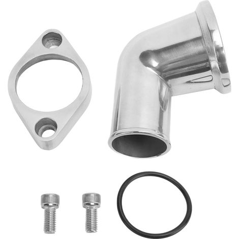 Boîtier de Thermostat à col d'eau 8459BK, Kit de remplacement argenté pivotant à 15 ° pour moteurs Chevy SBC BBC 283 302 305. (1/4)