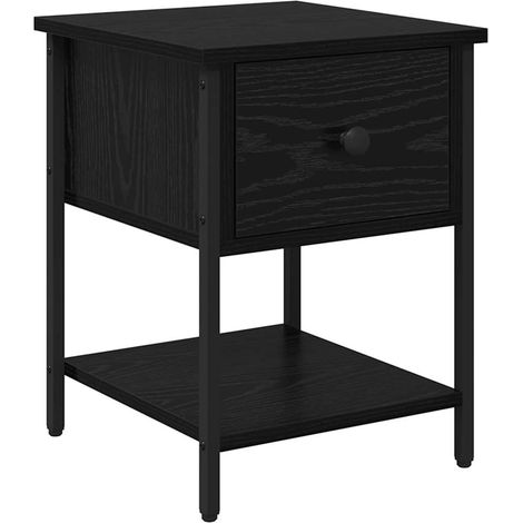 Maison Exclusive - Nachttisch Schwarz Eichen-Optik 34 x 35,5 x 45