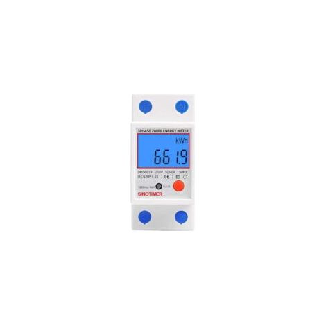 Contatore secondario monofase, certificato MID, 45A max modulare, tariffa unica, display LCD. - Crezuo