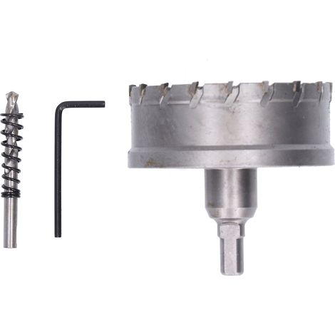 Jeu de trépans carbure à dents acier pour coupe métal et bois, kit de coupe avec foret couronne 85mm / 3.3 pouces (1/5)