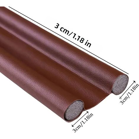 Joint de porte marron coupe-vent, double protection anti-poussière et insonorisante, avec bloqueur d'air (1/5)