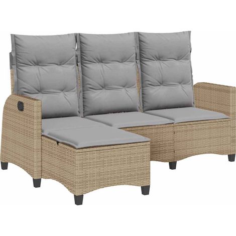 Canapé de jardin,Canapé d'extérieur,Sofa de jardin inclinable coussins forme de L beige polyrotin CFW779338 (1/5)
