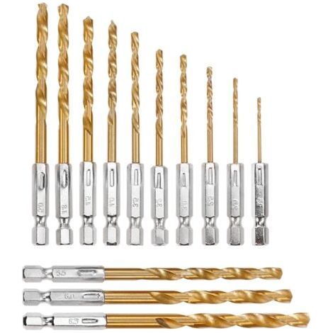 13-teiliges HSS-Metallbohrer-Set mit Titanbeschichtung, Spiralbohrer zum Bohren von Holz, Metall und Kunststoff (1/5)