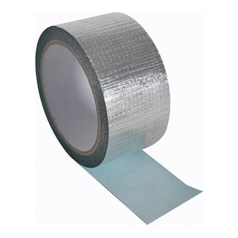 PEREL DTALU50 - CINTA DE ALUMINIO REFORZADA (50 MM DE ANCHO X 10 M), COLOR PLATEADO (1/2)
