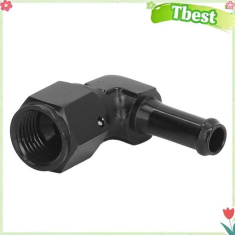 Adaptateur Raccord Cannelé - 5/16 Pouces à 6AN Femelle - Pour Conduite Carburant Pompe Filtre - 9/16-18UNF - Aluminium 6061-T6 - Noir - 1 Pièce (1/5)