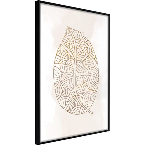 Affiche Murale Encadrée "Leaf Veins" 30 x 42 cm Noir