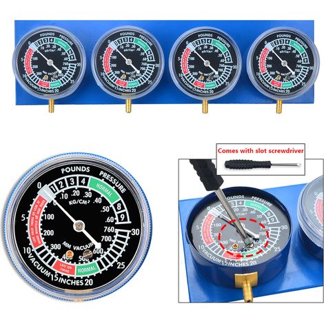 Kit de synchronisation de carburateurs 4 cylindres avec manomètre à dépression et jauges d'équilibrage pour carburateurs de moto.