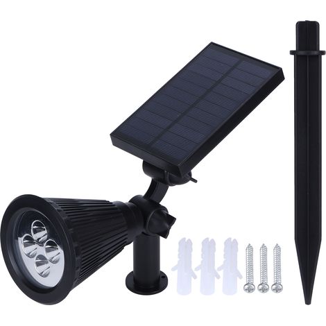 Lampada solare a LED IP65 – Impermeabile – Prato – Esterno – Giardino/Cortile – Paesaggio – Nera