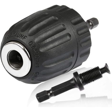 Mandrin à dégagement rapide 0,8-10 mm, mandrin à dégagement rapide 3/8"-24UNF, porte-mandrin à dégagement rapide, mandrin à queue hexagonale avec porte-mandrin hexagonal interne, mandrin de perçage 1/ (1/5)