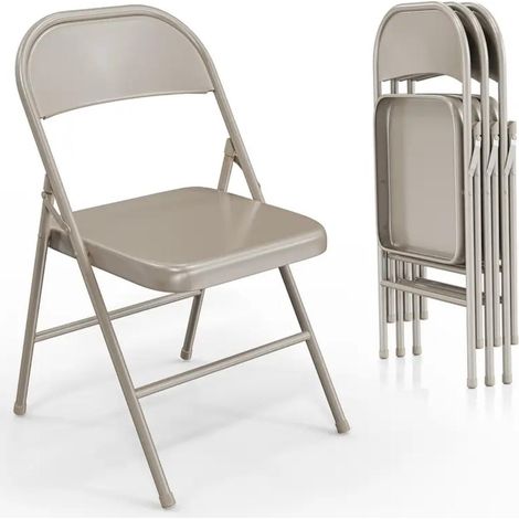 ORION91oficial® - Silla Plegable LEO  Metal Color Marrón Claro  Cocina  Jardín  Camping – 46 x 44 x 78 cm - SpazioLuzio - Unidad (1/2)