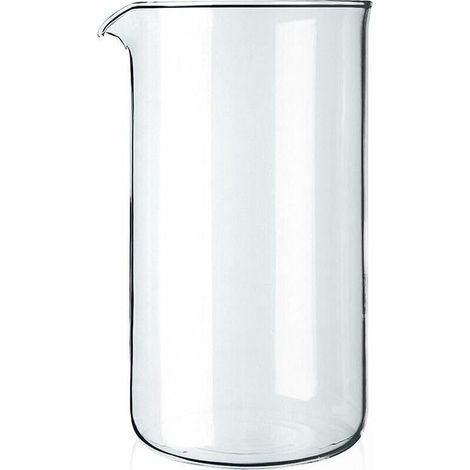 Verre à piston de rechange - 8 tasses - Transparent - 1 litre - Diamètre 10 cm (1/4)
