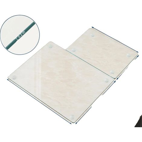 Tagliere in vetro temperato, design antiscivolo, trasparente (1/2)