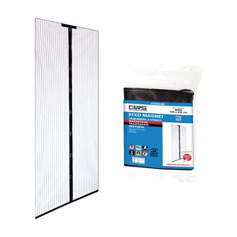 ZANZARIERA PORTA ECCO MAGNET IRS POLIESTERE NERO PANNELLI 2 CM 140 H.CM 250