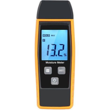 Testeur d'Humidité pour Mur et Bois, Détecteur de Fuites avec Rétroéclairage LCD (Jaune) Odipie (1/4)