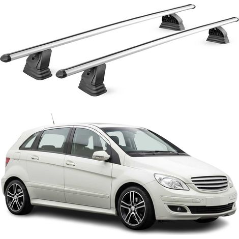 OMAC Barres de toit transversales en aluminium pour Mercedes Classe B W245 2005-2011 – TÜV / DIN 75302:2019 – Antivol inclus – Charge max 75 kg – 2 barres – Gris (1/5)