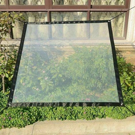 ZVD Bache Transparente imperméable Tissu de Film de Feuille de bache de Jardin PE avec/Oeillets et lanière Heavy Duty/Anti Gel/Anti-UV/Windproof Plant Isolation Canopy Cover for Greenhouse-1x1m (1/2)