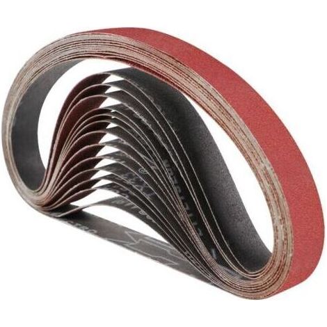 Bande Abrasive 25 x 762 mm Bande de Ponceuse - Ensemble de Bandes Abrasives Mixte (3 X grains 60/80/120/180/240) pour Ponceuses à Bande (15 pièces) (1/4)