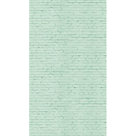 Papier peint intissé Briques & pierres Bleu, Vert, Turquoise - 1,59 x 2,8 m (1/3)