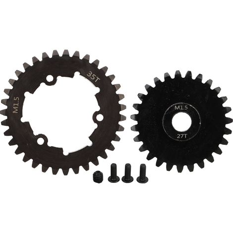 Pignon et couronne RC 35T en acier résistant à l'usure, précision M1.5, kit engrenage pour TRAXXAS 1/5 6S 27T, fabrication soignée. (1/5)