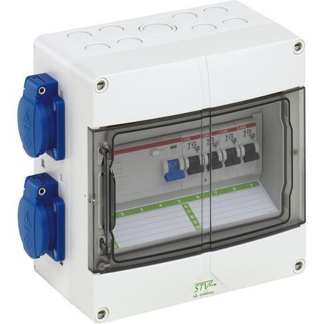 Spelsberg Combinazione di prese, grigio, grado di protezione IP44, resistenza agli urti IK08, classe di protezione II, tensione nominale di isolamento 400V AC, privo di alogeni, 72940401