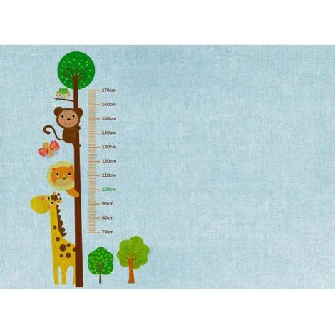 Papier peint panoramique enfant motif animaux Tapisserie panoramique bleue originale Papier peint panoramique idéal pour chambre garçon (1/4)