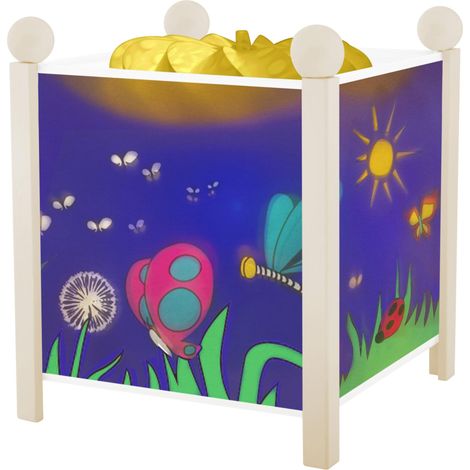 Veilleuse - Lanterne Magique - Cadeau Enfant - Lumière rassurante - Couleur Bois Blanc - Ampoule 12V 10W inclue - Prise Elec. EU (1/3)