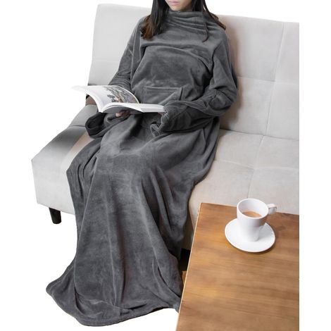 Premium Fleece Blanket with Sleeves  Warm, Cozy, Extra Soft, Functional, Lightweight (1/5)