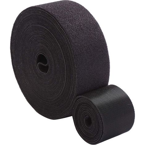 Serre-câbles de 8 m de large - 50 mm de large - Noir - Bande refermable - Serre-câbles pour organisateur de câbles, gestion des câbles, noir (1/5)