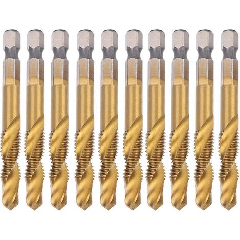 10-teiliges M8 HSS Gewindebohrer-Set, 6,8 mm HSS-Bohrer mit Sechskantschaft