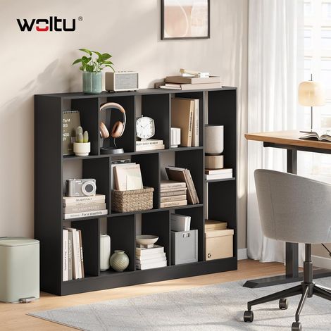 WOLTU Libreria dal Design Moderno con 13 Cubi Nero (1/5)
