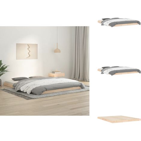 Cadre de lit sans matelas 160x200 cm bois massif de pin - Cadre De Lit - Lit Double - Bois Massif - Pin - Design Moderne (1/5)