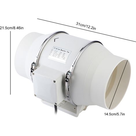 Ventilateur Axial Bivitesse 150mm pour Conduits 220V En Plastique - Spécialisé en Vente Directe Stock Européen - Compatible avec la Taille JY10708 (6 Pouces) -KZQ (1/5)