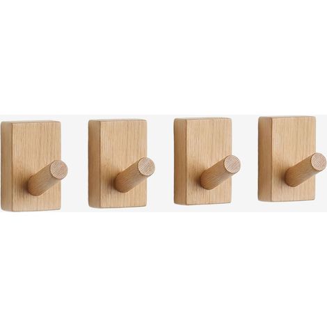 Set de 4 percheros de pared en madera Drura SKLUM (1/5)