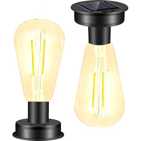 Lot 4 lampes solaires 10 x 10 cm poteaux clôture d extérieur lumière blanche chaude lampes solaires étanches poteaux (1/5)