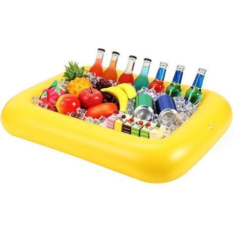 longziming - Plateau flottant gonflable - Porte-boisson pour piscine - Accessoire de piscine gonflable - Grand plateau - Usage multifonctionnel - PVC - Résistant à l'eau et portable - Pour piscine et (1/5)