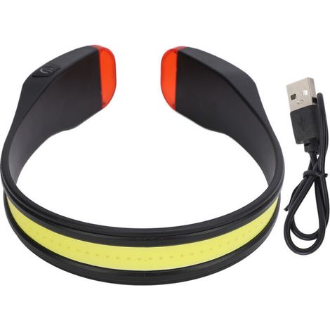 Lampe frontale COB étanche, rechargeable par USB, à haute luminosité Lampe frontale légère pour la course à pied, la pêche et les réparations,