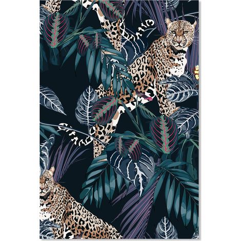 Affiche Leopard et tropique exotique - 40x60cm - made in France (1/5)