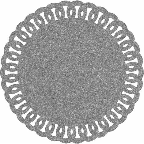 Set de Table Rond à Paillettes "Guirlande" 38cm Argent